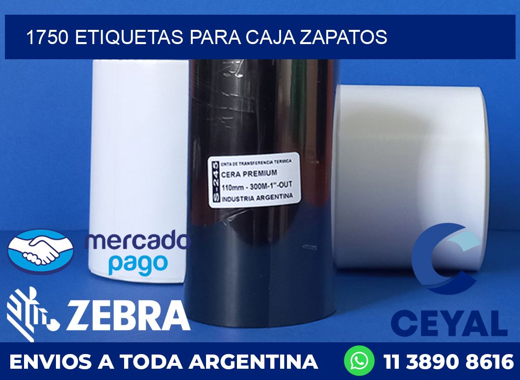 1750 ETIQUETAS PARA CAJA ZAPATOS