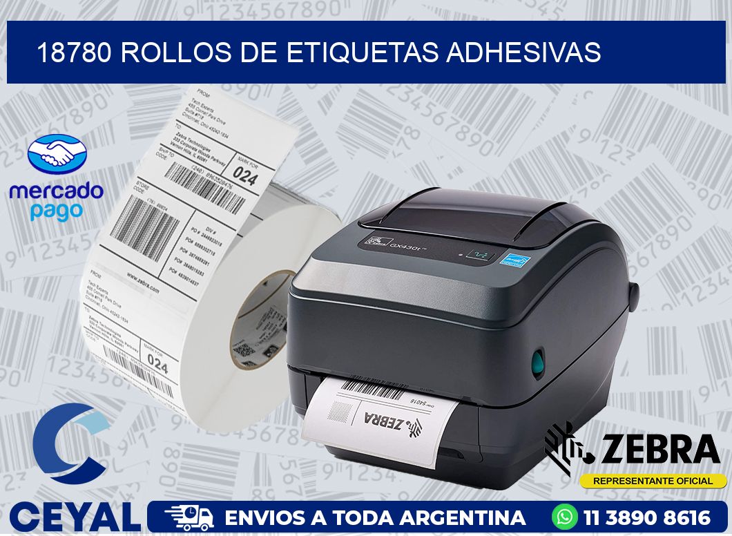 18780 ROLLOS DE ETIQUETAS ADHESIVAS