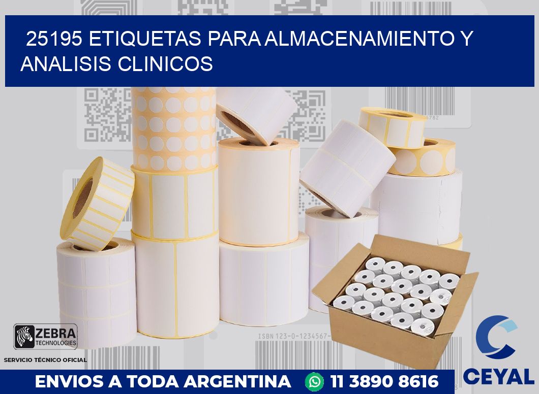 25195 ETIQUETAS PARA ALMACENAMIENTO Y ANALISIS CLINICOS