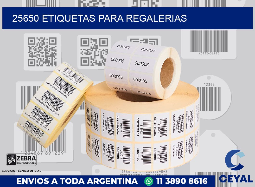 25650 ETIQUETAS PARA REGALERIAS