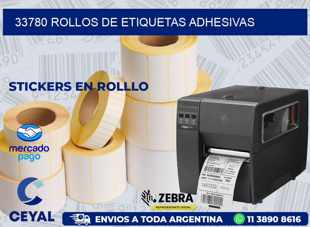 33780 ROLLOS DE ETIQUETAS ADHESIVAS