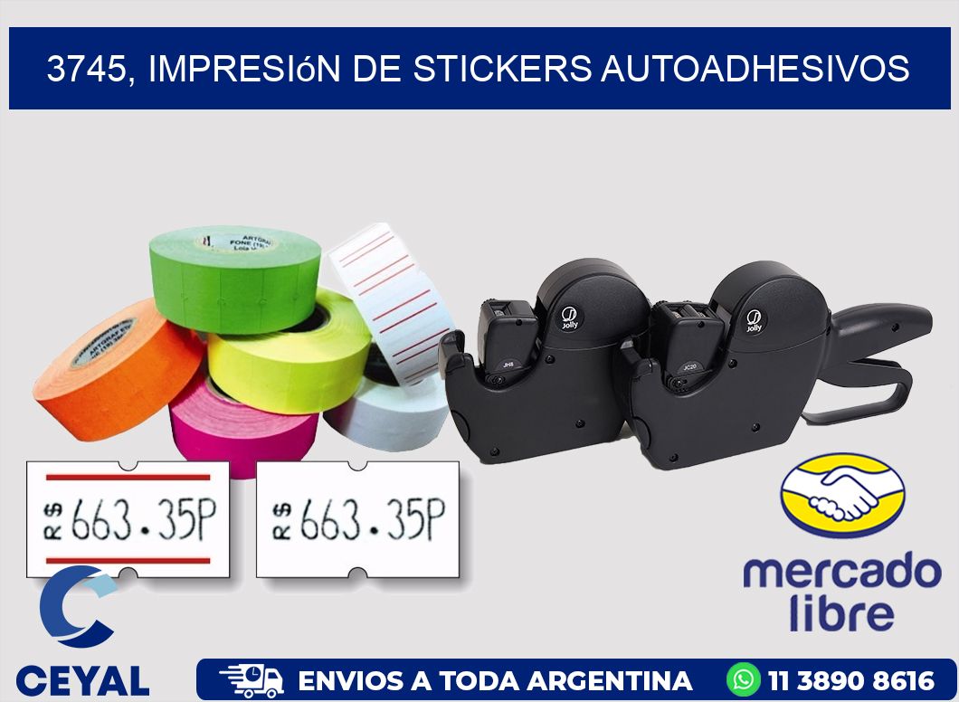 3745, impresión de stickers autoadhesivos