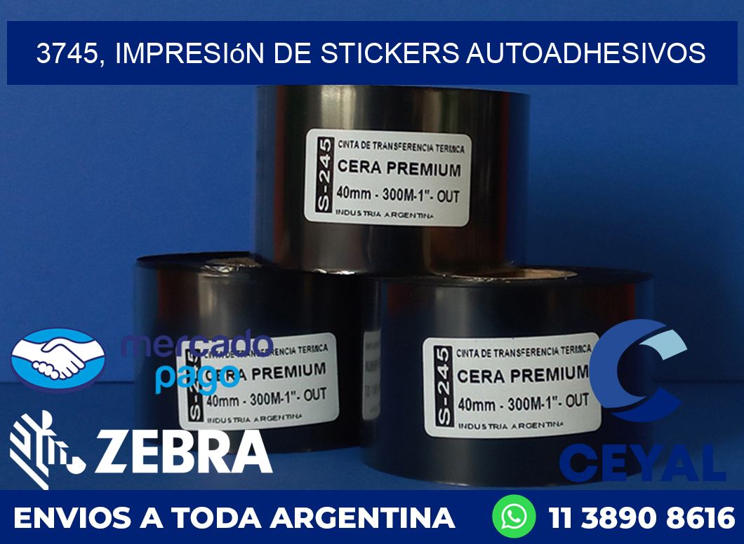 3745, impresión de stickers autoadhesivos