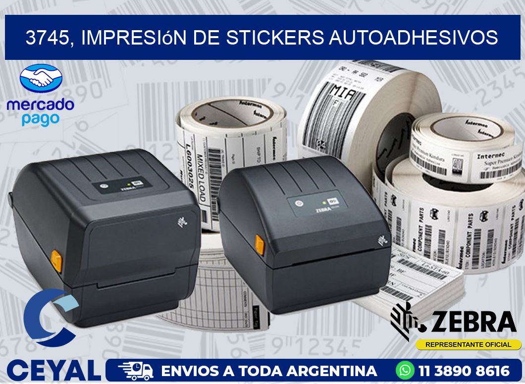 3745, impresión de stickers autoadhesivos