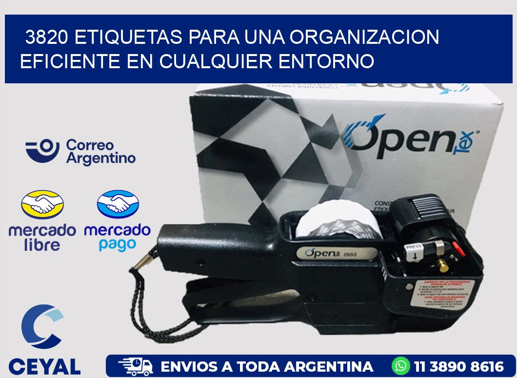 3820 ETIQUETAS PARA UNA ORGANIZACION EFICIENTE EN CUALQUIER ENTORNO