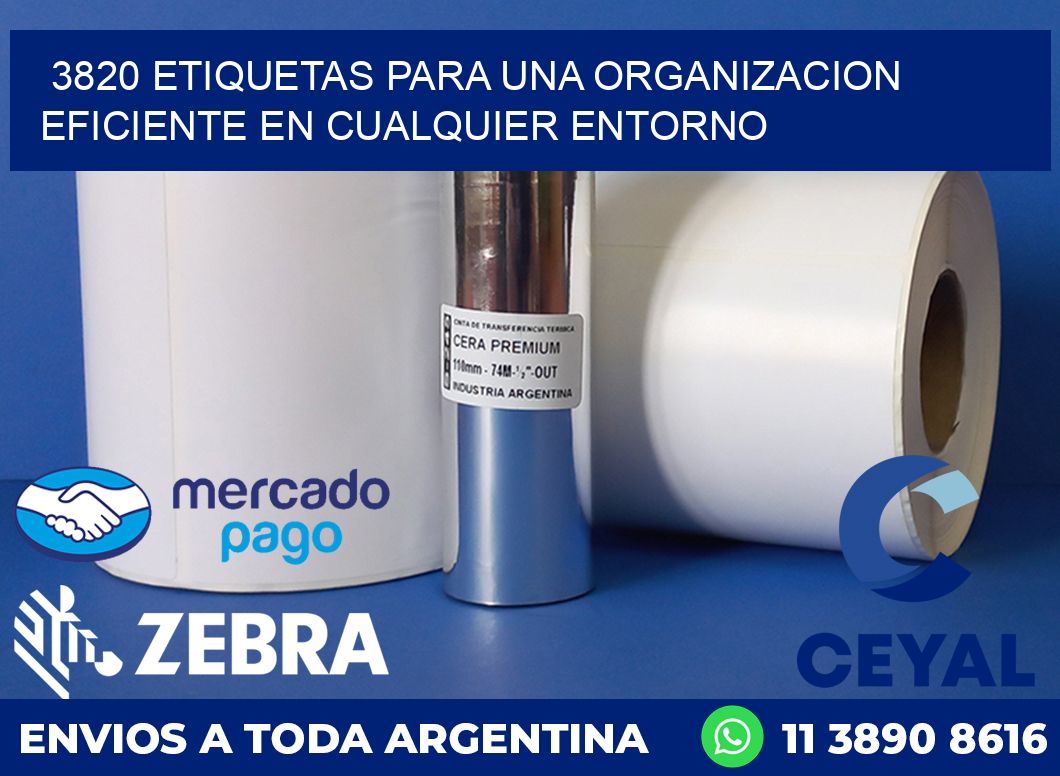 3820 ETIQUETAS PARA UNA ORGANIZACION EFICIENTE EN CUALQUIER ENTORNO