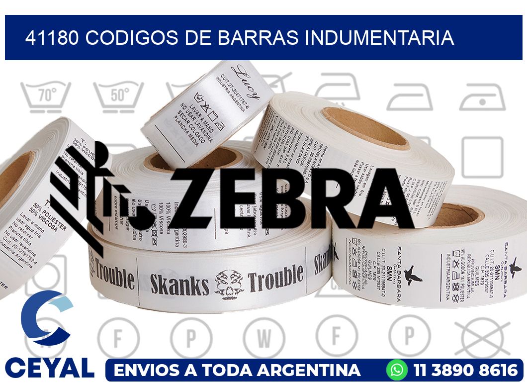 41180 CODIGOS DE BARRAS INDUMENTARIA