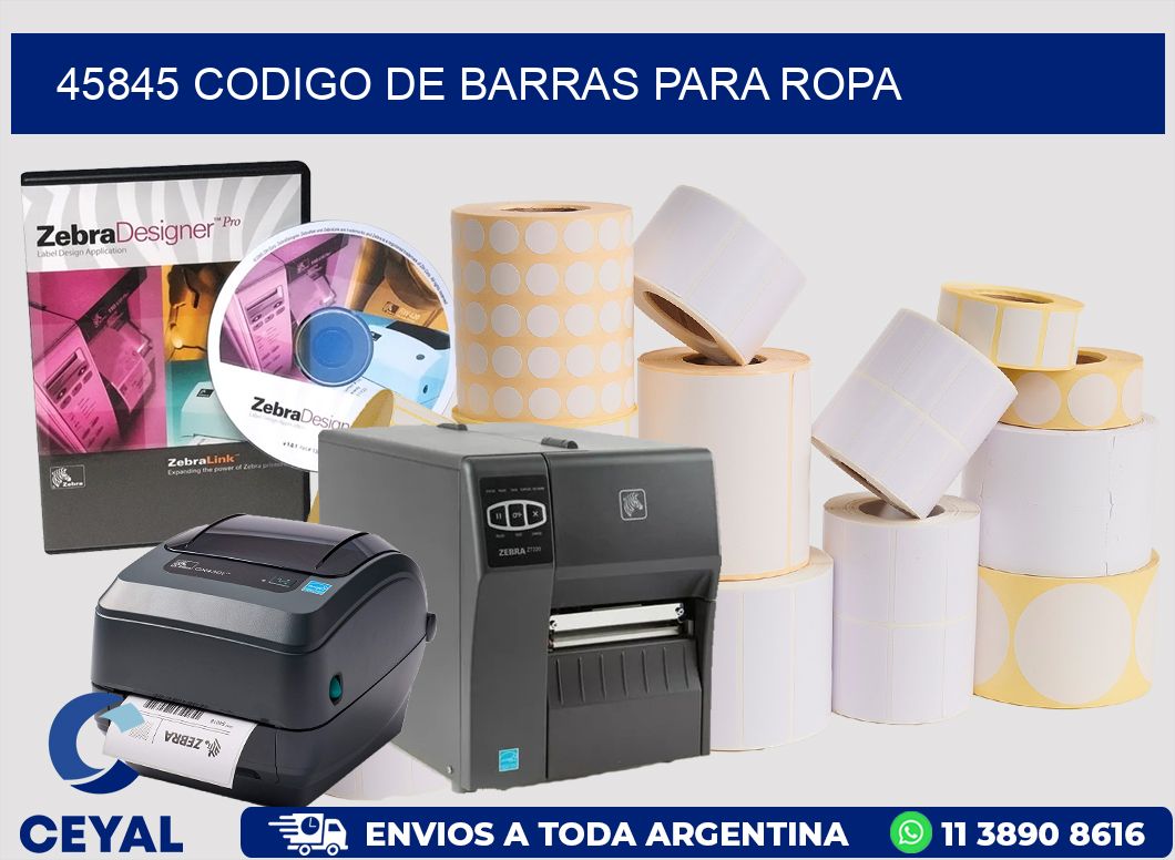 45845 CODIGO DE BARRAS PARA ROPA