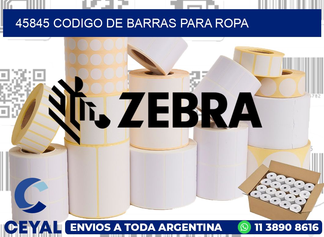 45845 CODIGO DE BARRAS PARA ROPA