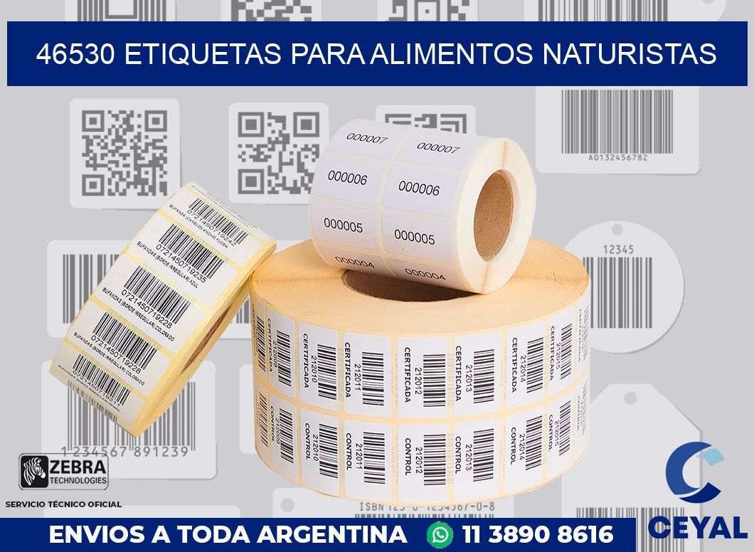 46530 ETIQUETAS PARA ALIMENTOS NATURISTAS