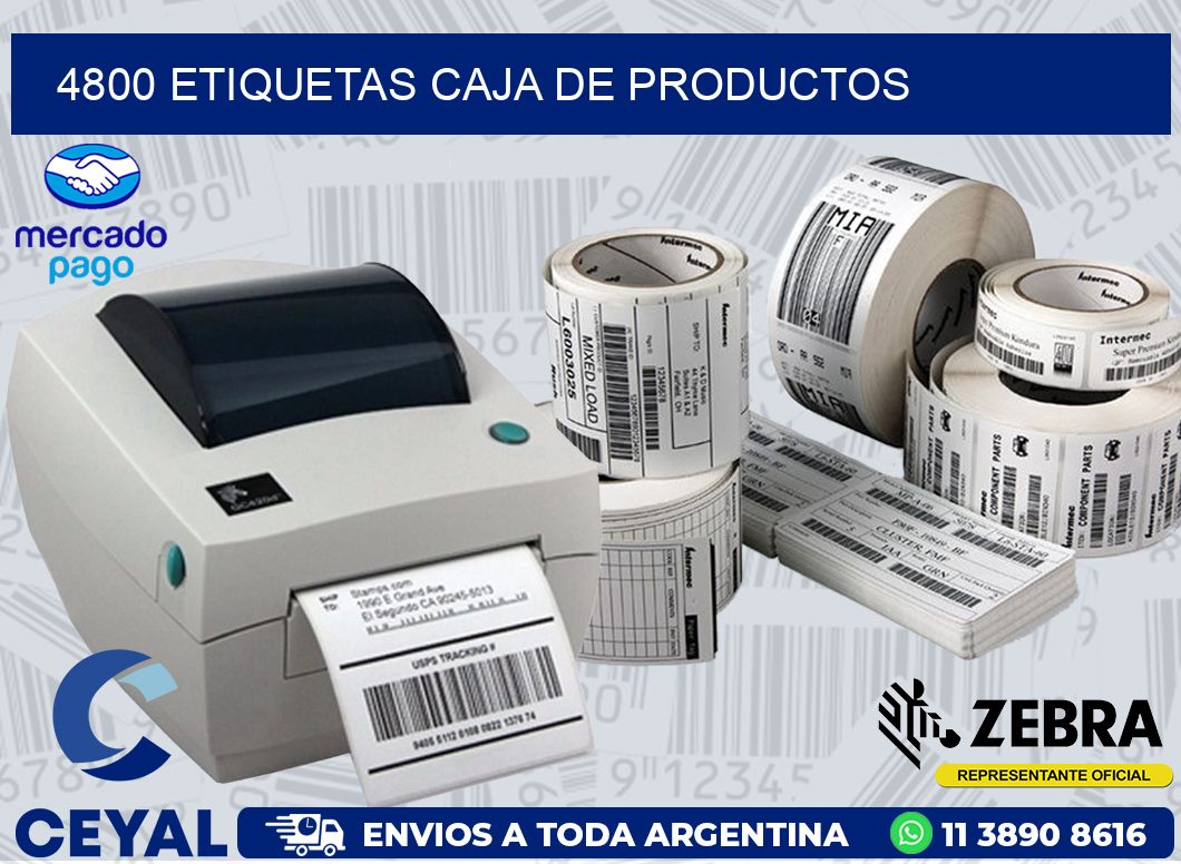 4800 ETIQUETAS CAJA DE PRODUCTOS