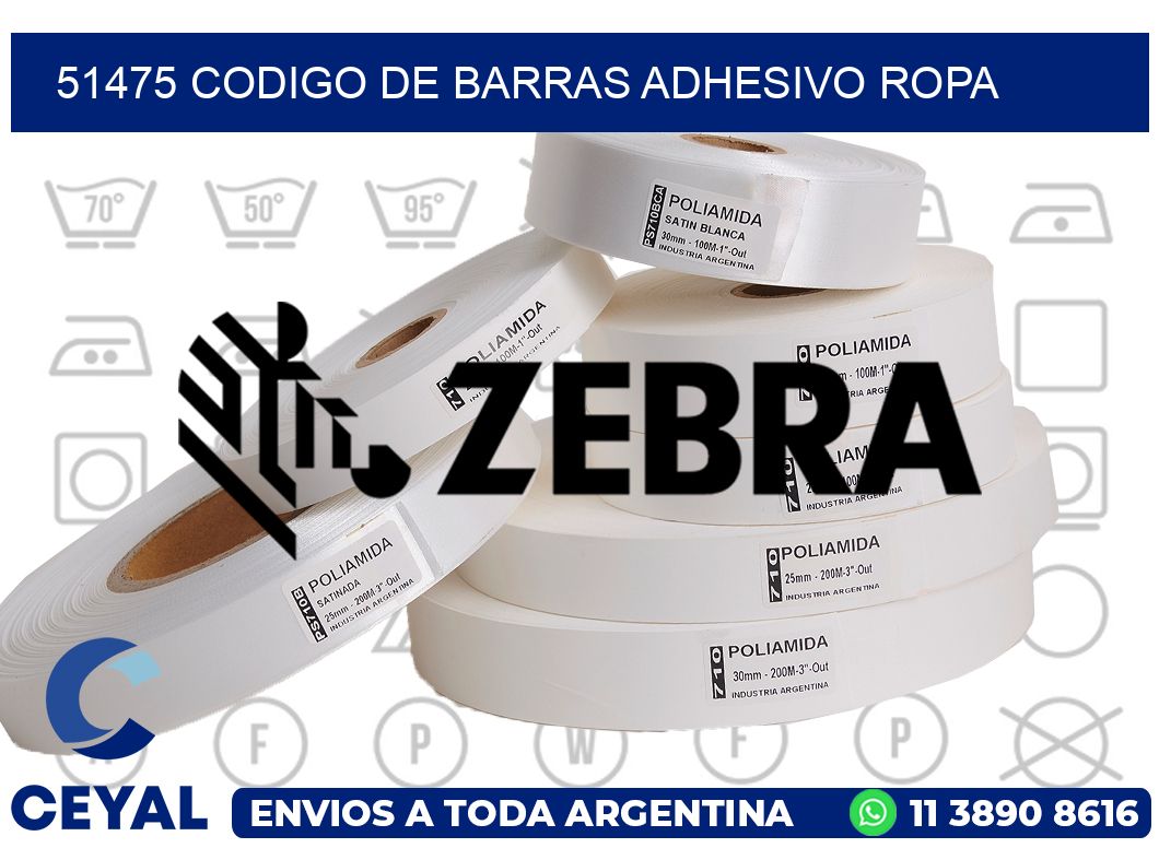 51475 CODIGO DE BARRAS ADHESIVO ROPA