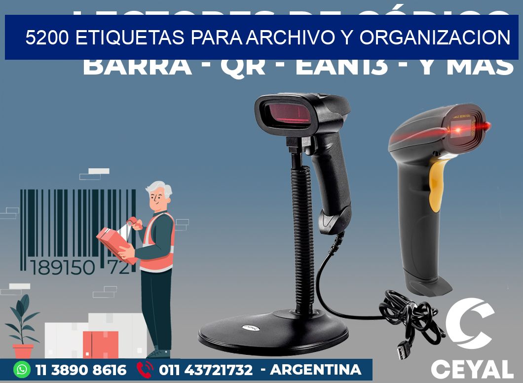 5200 ETIQUETAS PARA ARCHIVO Y ORGANIZACION