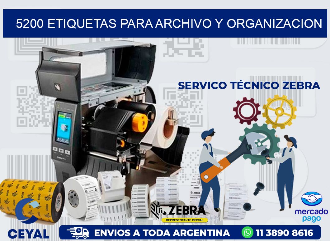 5200 ETIQUETAS PARA ARCHIVO Y ORGANIZACION