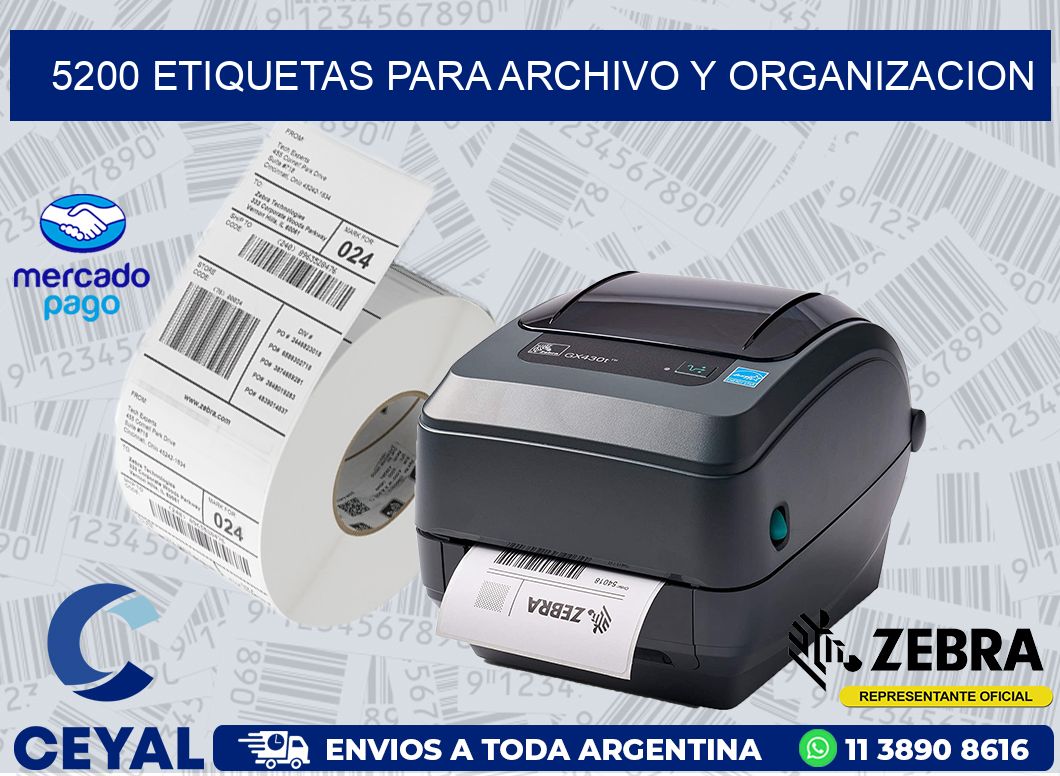 5200 ETIQUETAS PARA ARCHIVO Y ORGANIZACION