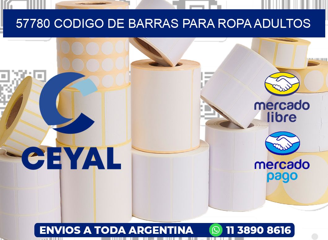 57780 CODIGO DE BARRAS PARA ROPA ADULTOS