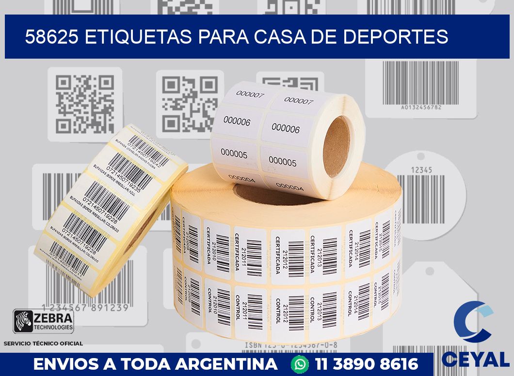 58625 ETIQUETAS PARA CASA DE DEPORTES