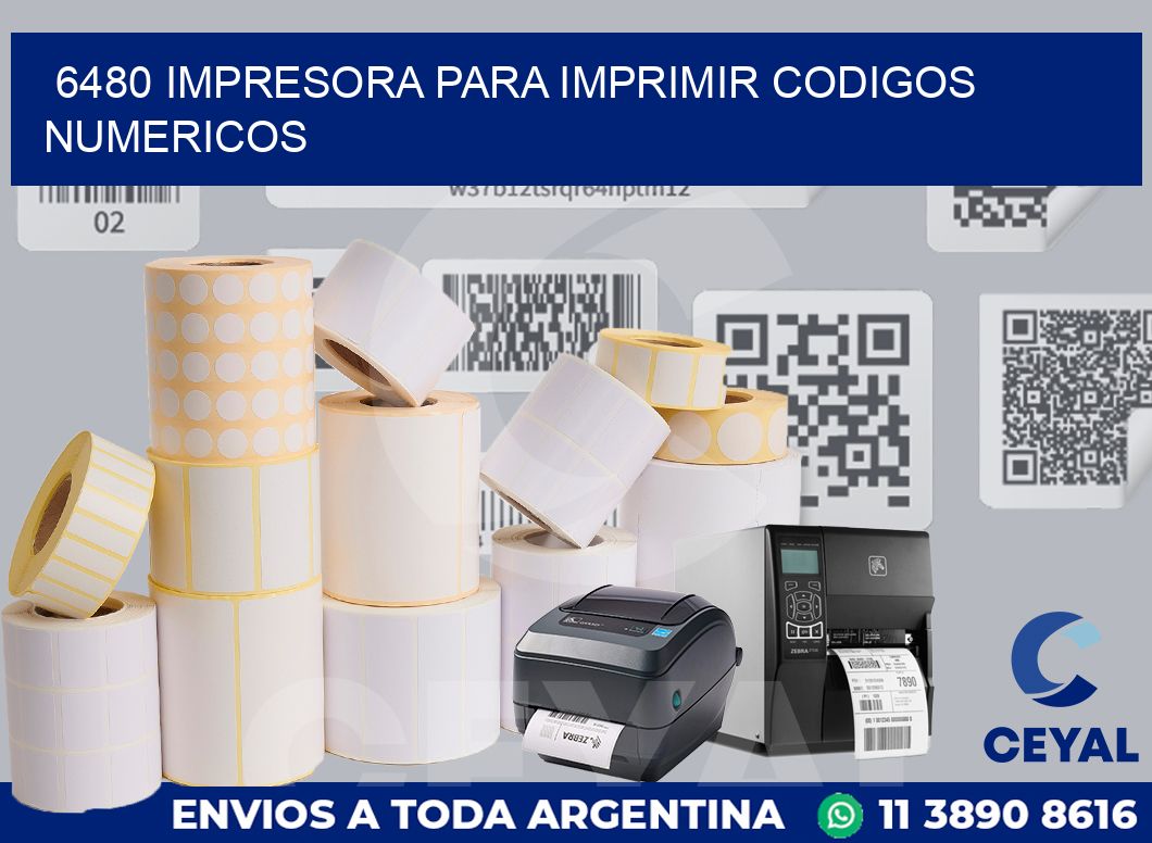 6480 IMPRESORA PARA IMPRIMIR CODIGOS NUMERICOS