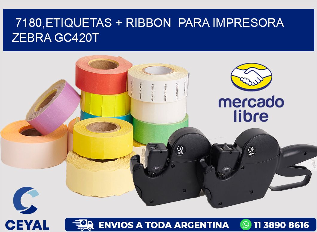 7180,etiquetas + ribbon  para impresora zebra GC420T