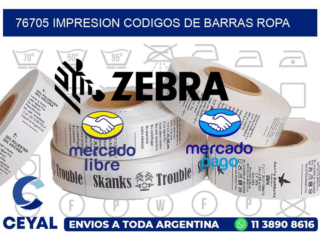 76705 IMPRESION CODIGOS DE BARRAS ROPA