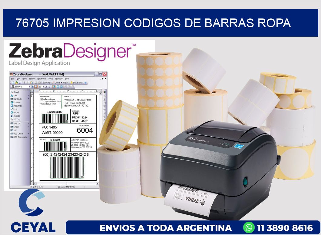 76705 IMPRESION CODIGOS DE BARRAS ROPA