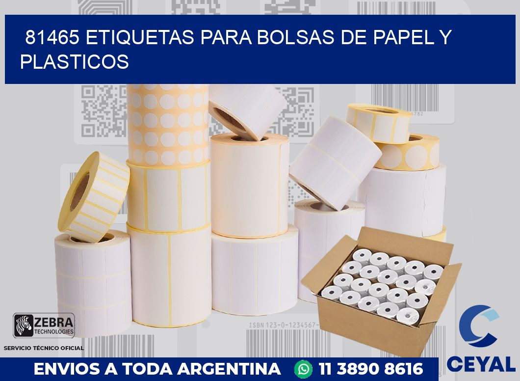 81465 ETIQUETAS PARA BOLSAS DE PAPEL Y PLASTICOS