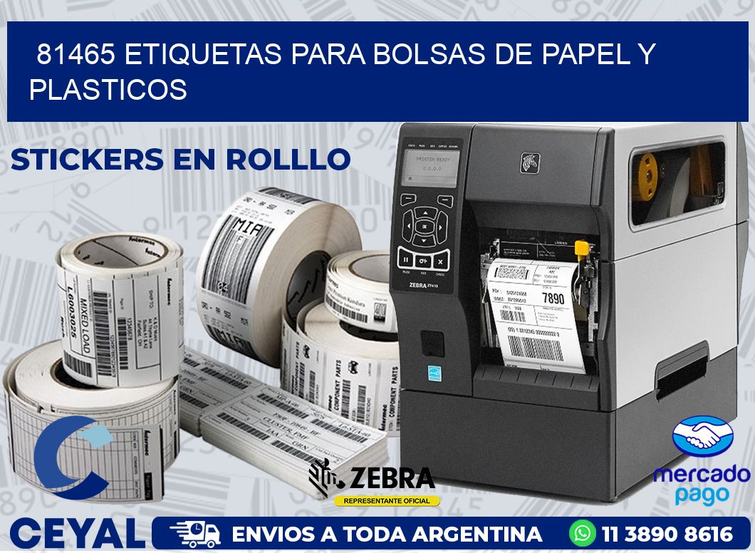 81465 ETIQUETAS PARA BOLSAS DE PAPEL Y PLASTICOS