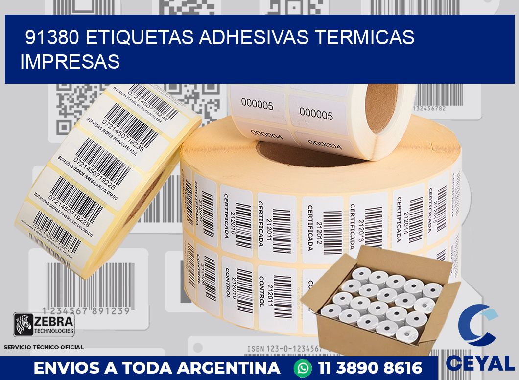 91380 ETIQUETAS ADHESIVAS TERMICAS IMPRESAS