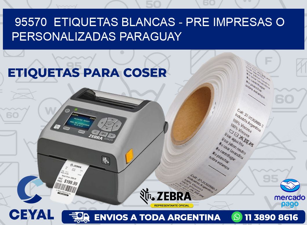 95570  ETIQUETAS BLANCAS - PRE IMPRESAS O PERSONALIZADAS PARAGUAY