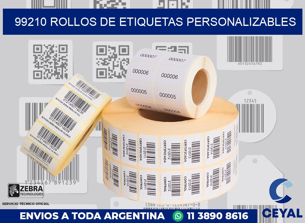 99210 ROLLOS DE ETIQUETAS PERSONALIZABLES