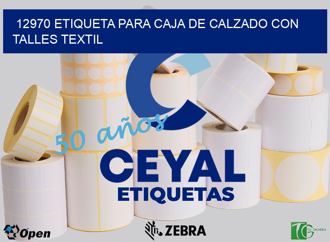 12970 ETIQUETA PARA CAJA DE CALZADO CON TALLES TEXTIL