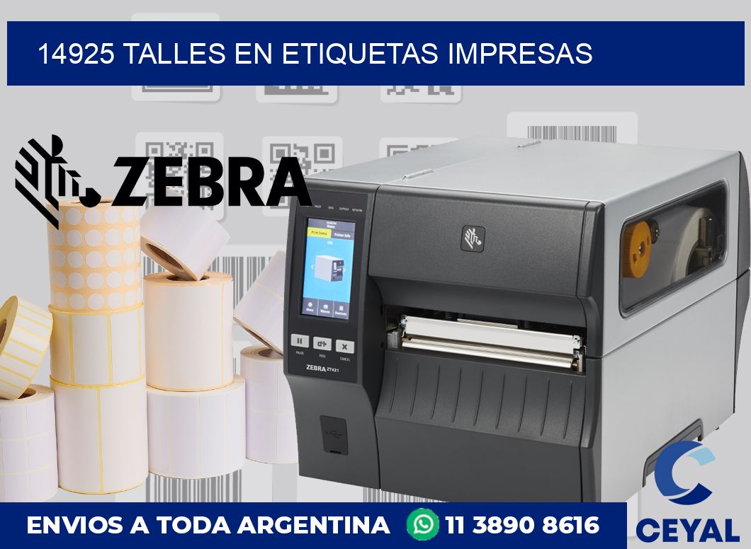 14925 TALLES EN ETIQUETAS IMPRESAS