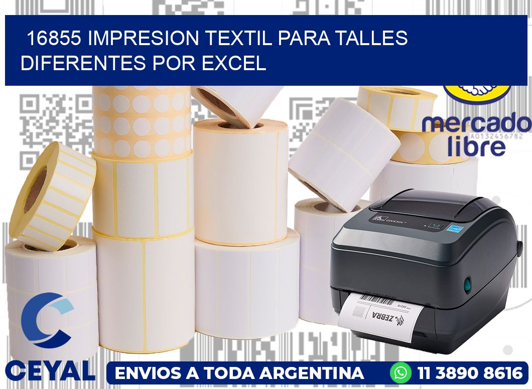 16855 IMPRESION TEXTIL PARA TALLES DIFERENTES POR EXCEL