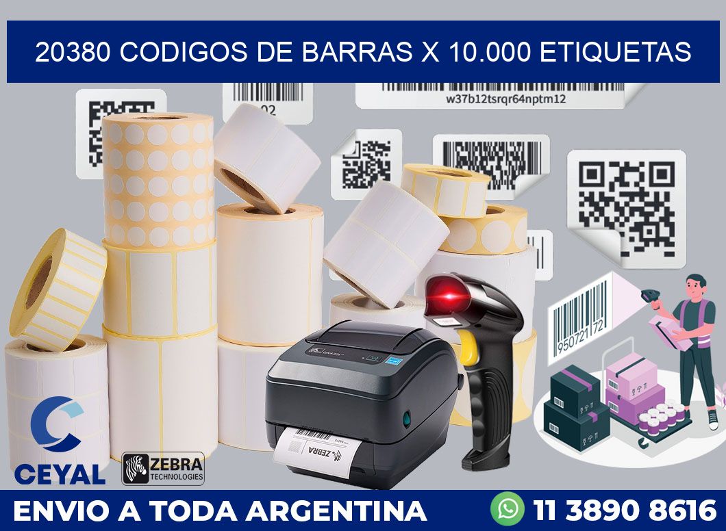 20380 codigos de barras x 10.000 etiquetas