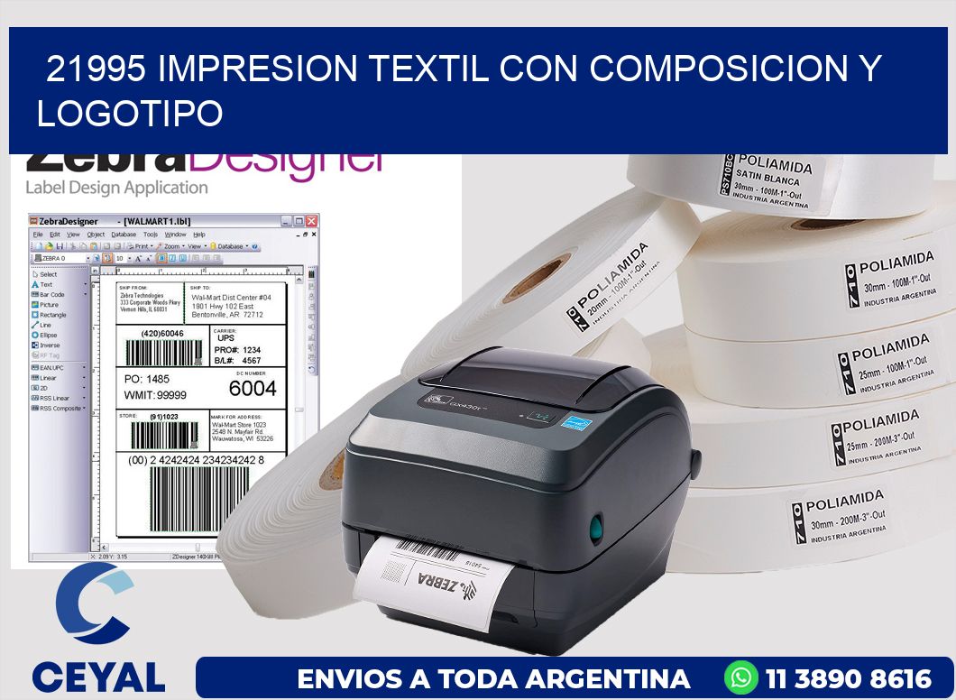 21995 IMPRESION TEXTIL CON COMPOSICION Y LOGOTIPO