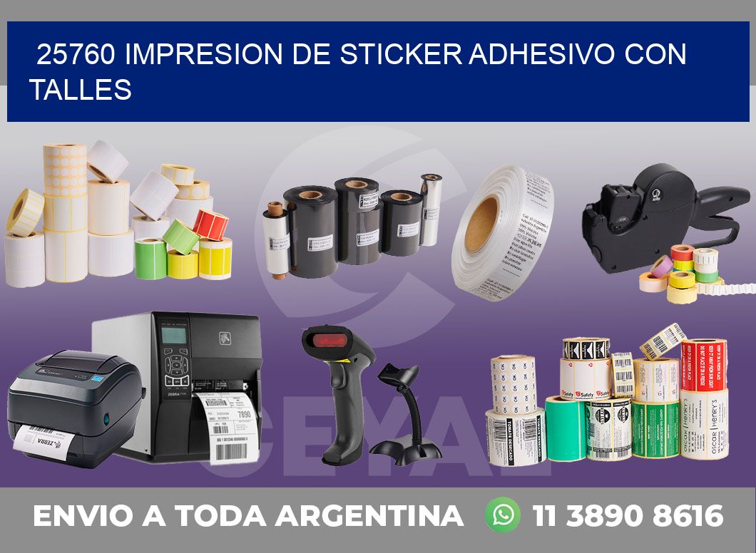 25760 IMPRESION DE STICKER ADHESIVO CON TALLES