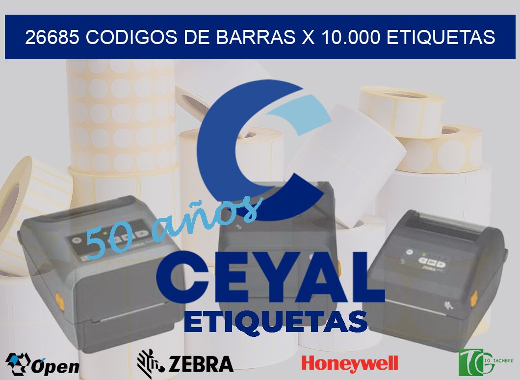 26685 codigos de barras x 10.000 etiquetas