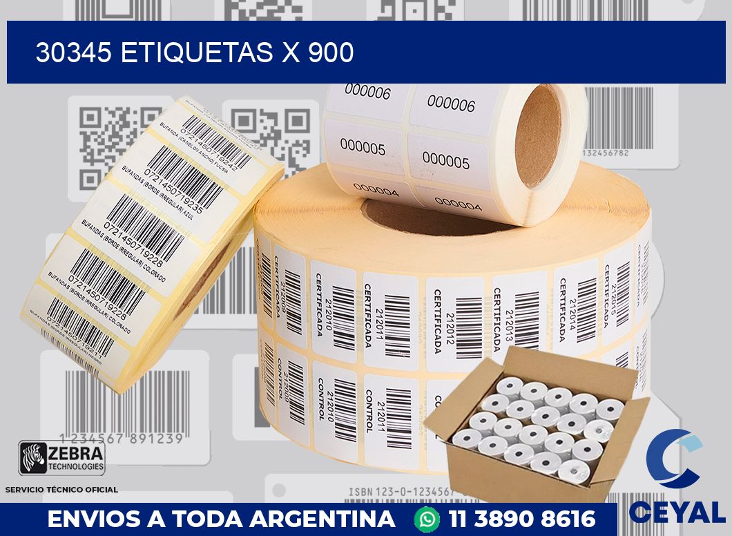 30345 Etiquetas x 900