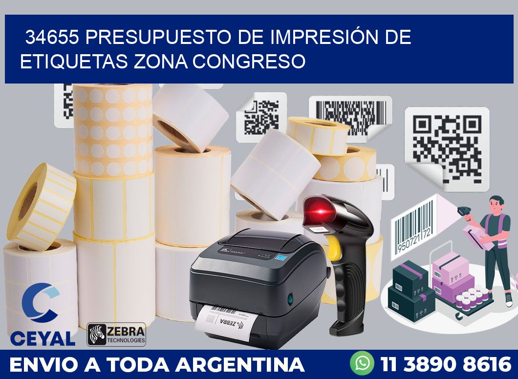 34655 PRESUPUESTO DE IMPRESIÓN DE ETIQUETAS ZONA CONGRESO