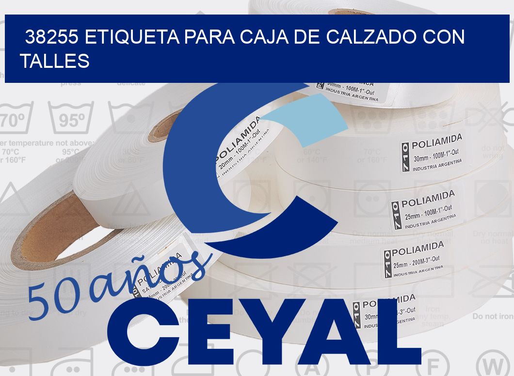 38255 ETIQUETA PARA CAJA DE CALZADO CON TALLES