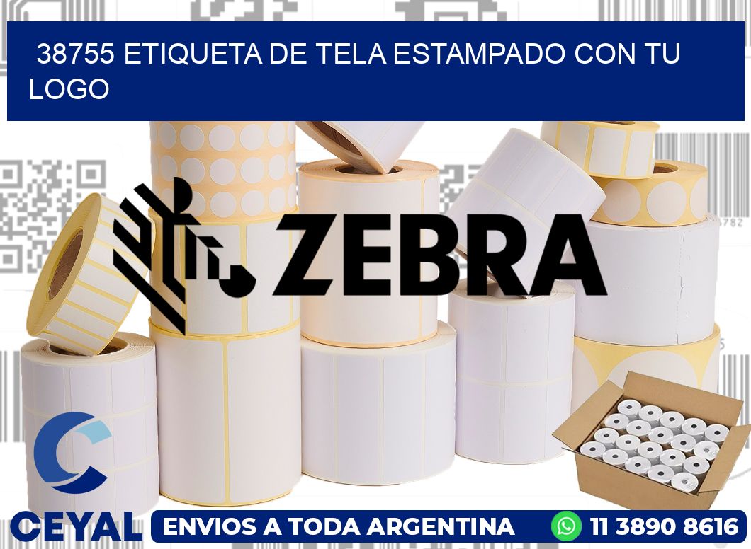 38755 ETIQUETA DE TELA ESTAMPADO CON TU LOGO