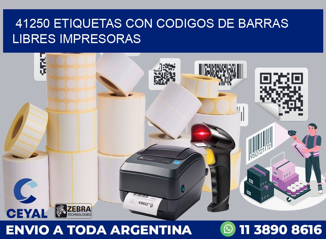 41250 ETIQUETAS CON CODIGOS DE BARRAS LIBRES IMPRESORAS