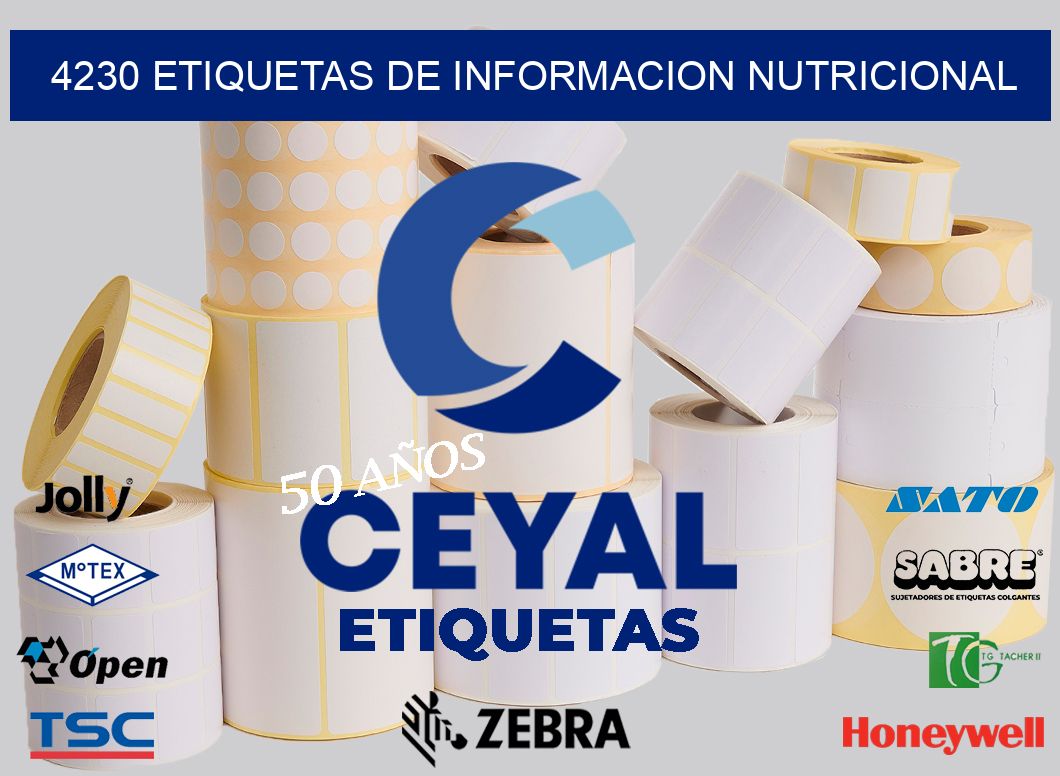 4230 ETIQUETAS DE INFORMACION NUTRICIONAL