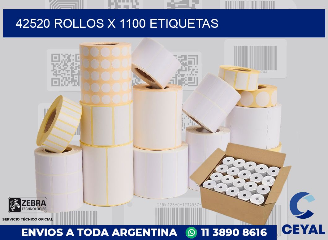 42520 Rollos x 1100 etiquetas