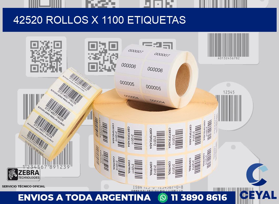 42520 Rollos x 1100 etiquetas