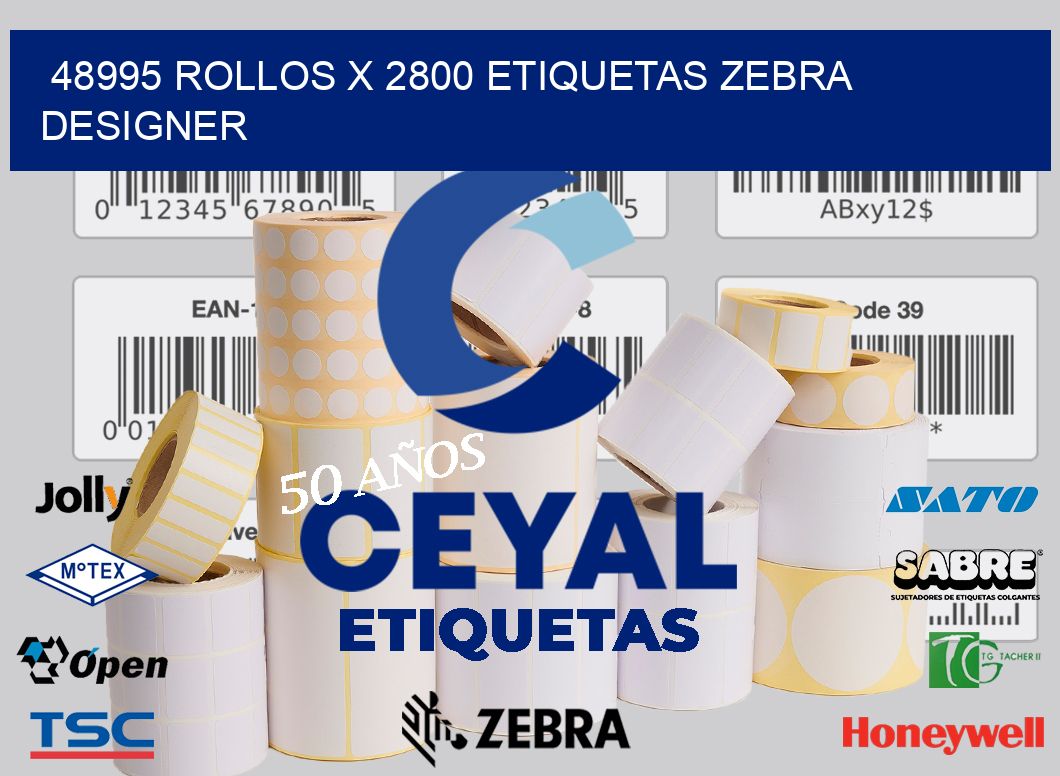 48995 Rollos x 2800 etiquetas zebra designer