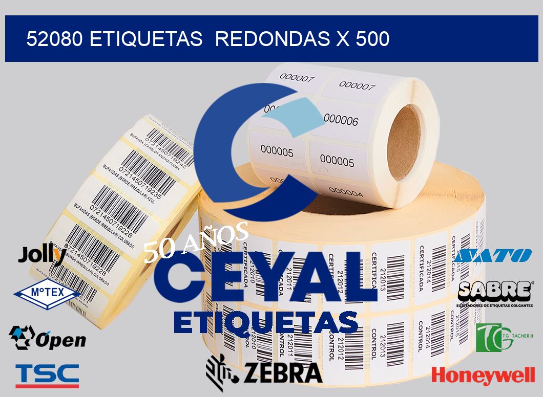 52080 etiquetas  redondas x 500