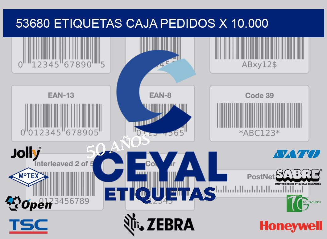 53680 etiquetas caja pedidos x 10.000