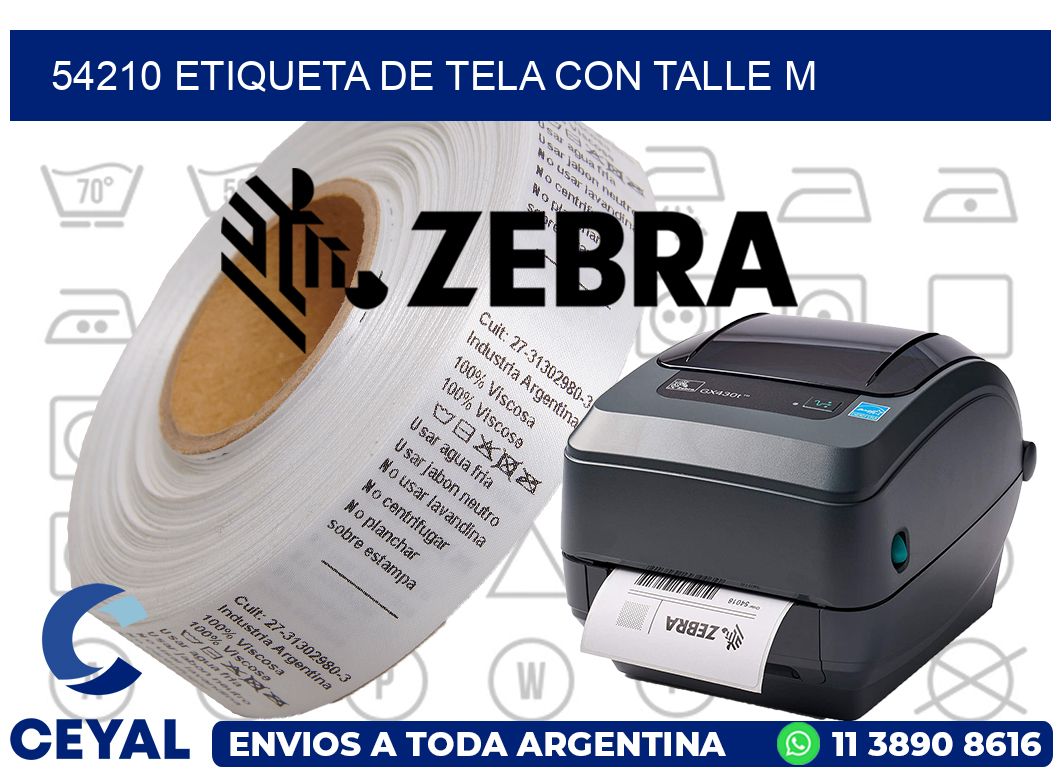 54210 ETIQUETA DE TELA CON TALLE M