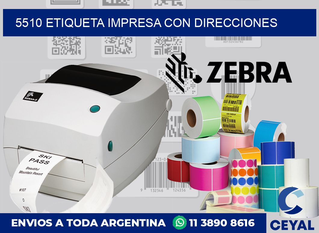 5510 ETIQUETA IMPRESA CON DIRECCIONES
